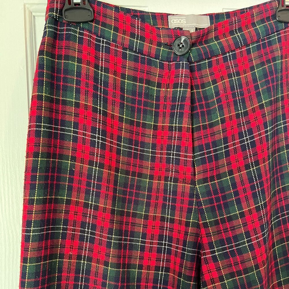 Red and Green Plaid Tartan Trouser Pant - Picture 2 of 4